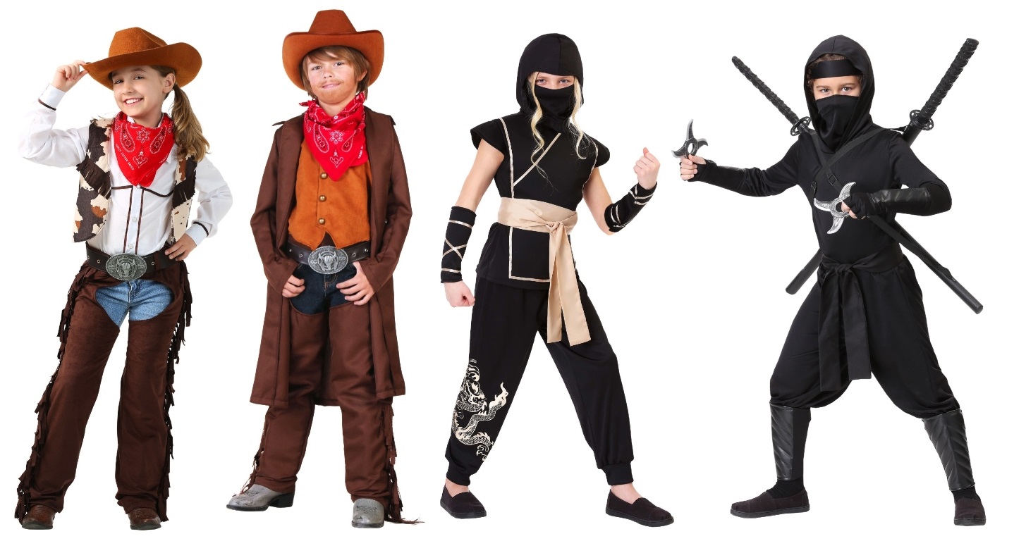 HalloweenCostumes.com Small Girl Guardian Ninja Costume for Girls,  Black/Brown