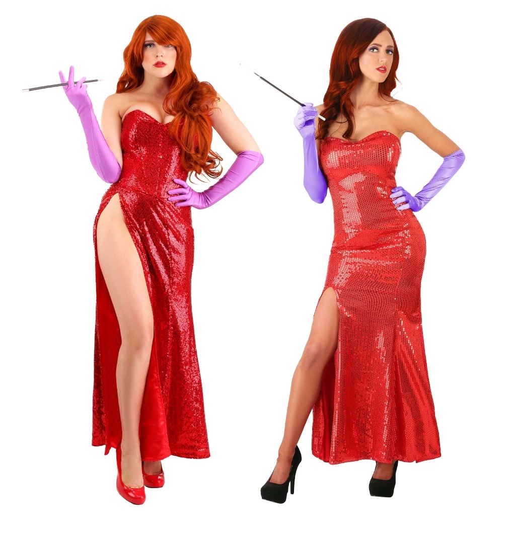 Costumes with red wig sale