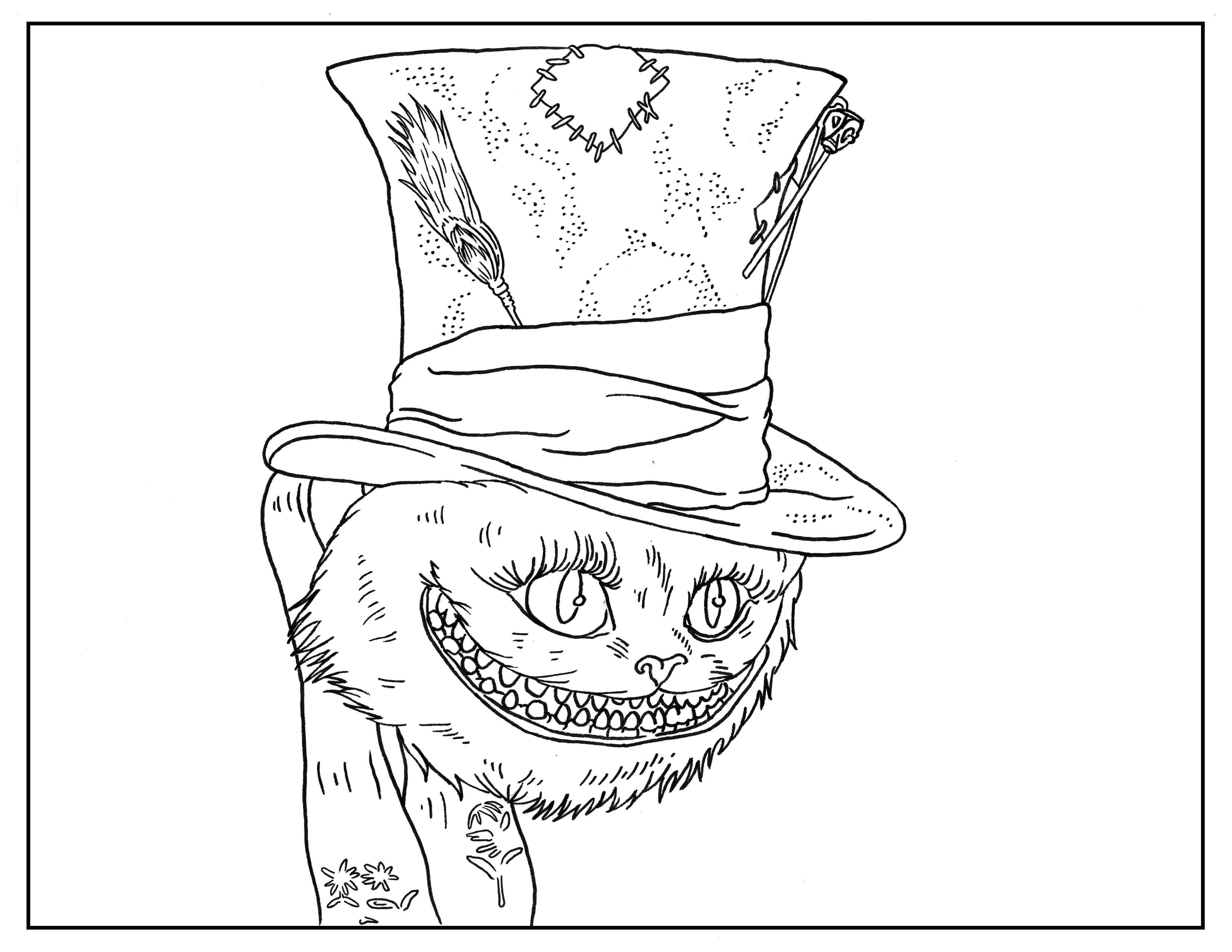Alice in Wonderland Adult Coloring Book Page