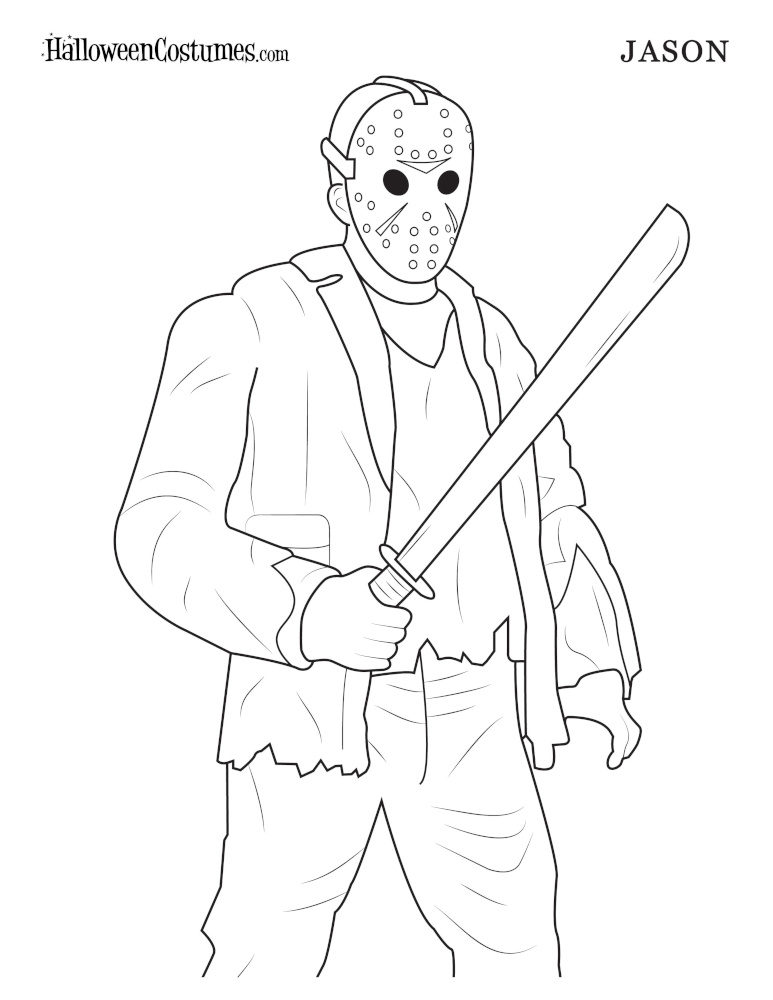 Jason Voorhees Coloring Page