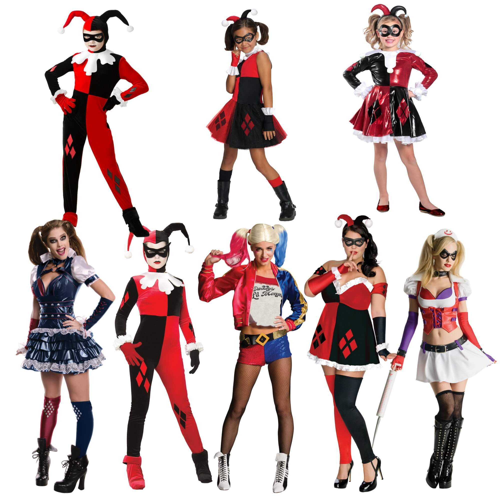 Kids and Adults Harley Quinn Costumes