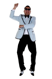 completed PSY gangam style costume