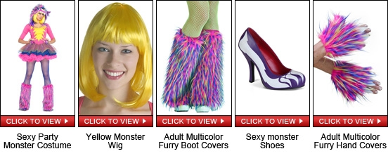 sexy party monster costume and sexy party monster accessories