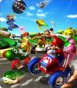 mario kart in action