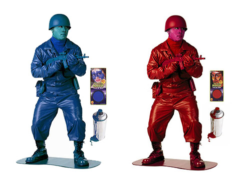 Blue and Red Toy Army Men