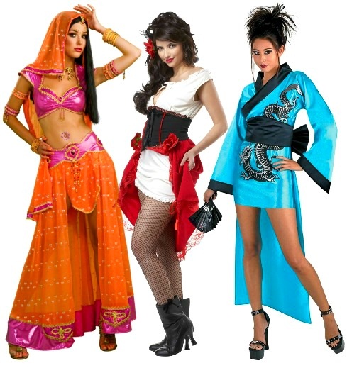 International Costumes with High Low Hems
