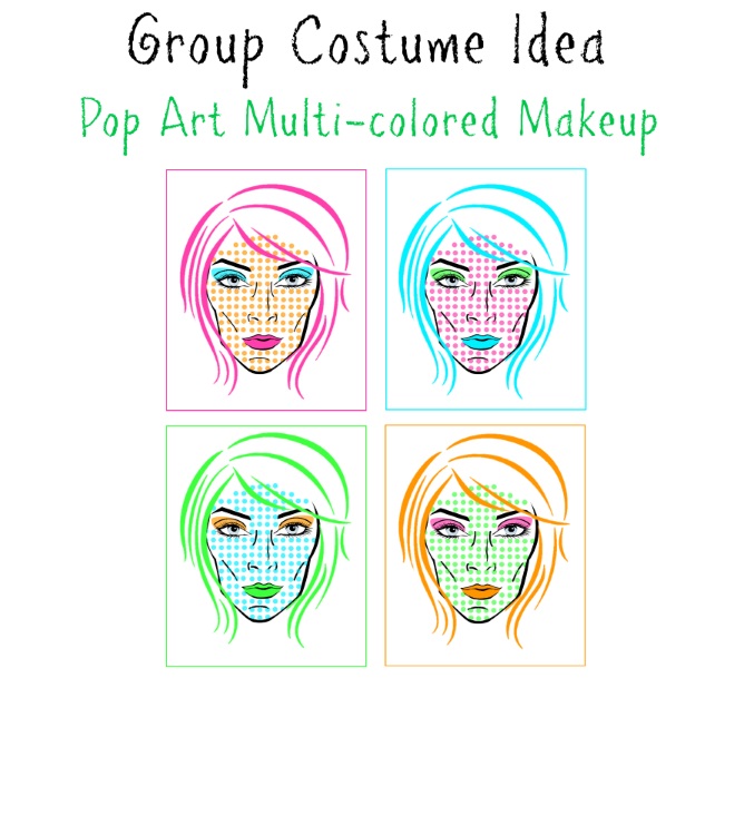 Multi-colored Pop Art Group Makeup