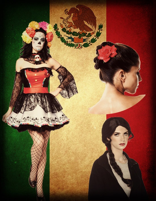 day of the dead costume wig