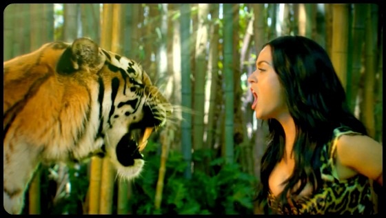 Katy Perry Roaring at Tiger Still