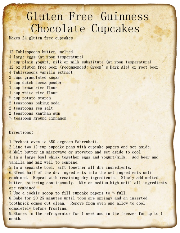 Gluten Free Guinness Chocolate Cupcakes Recipe