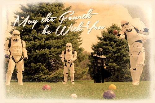 May the Fourth Be With You Bocce Postcard