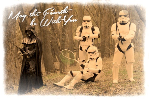 May the Fourth Be With You Postcard Fishing