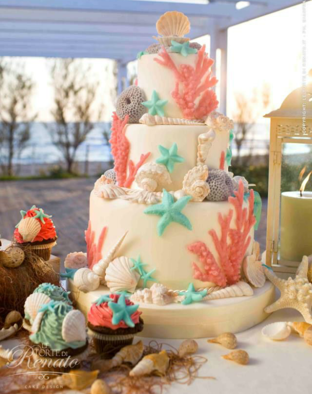 Little Mermaid Wedding Cake