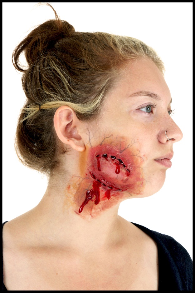 3 DIY Halloween Makeup Effects: Infected Zombie Bite, Burned Skin, and a Chelsea Grin HalloweenCostumes.com Blog