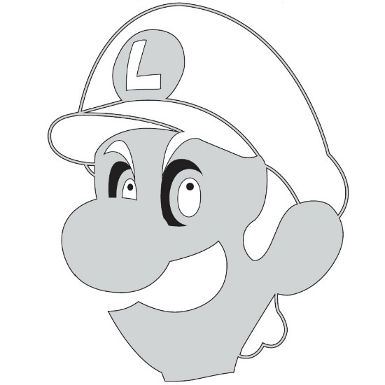 Luigi Death Stare Printable Pumpkin Stencil