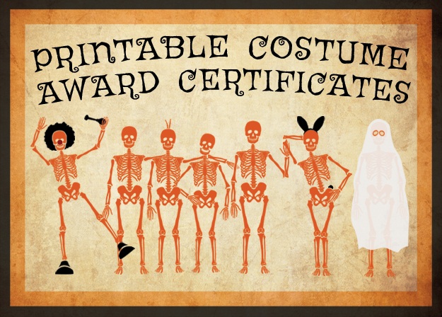 Printable Costume Award Certificates