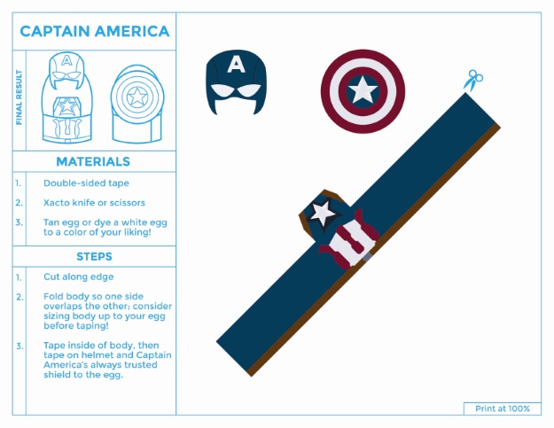 Printable Captain America Egg Costume