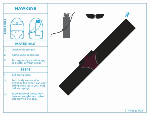 Hawkeye Printable Easter Egg Costume