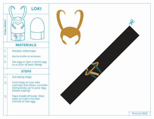 Printable Loki Easter Egg Costume