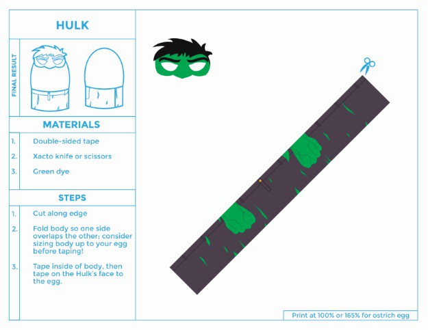 Printable HULK easter egg costume