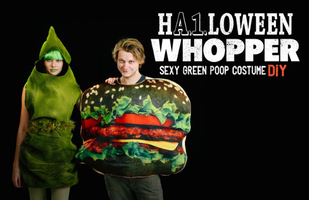 Burger King Halloween Whopper and Sexy Green Poop Halloween Costume