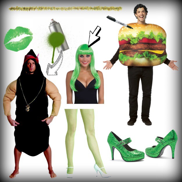 products used for sexy green poop burger king costume.jpg