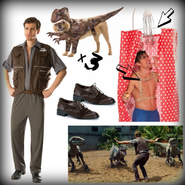 DIY Jurassic World Costumes Clare Dearing and Owen Grady Raptor