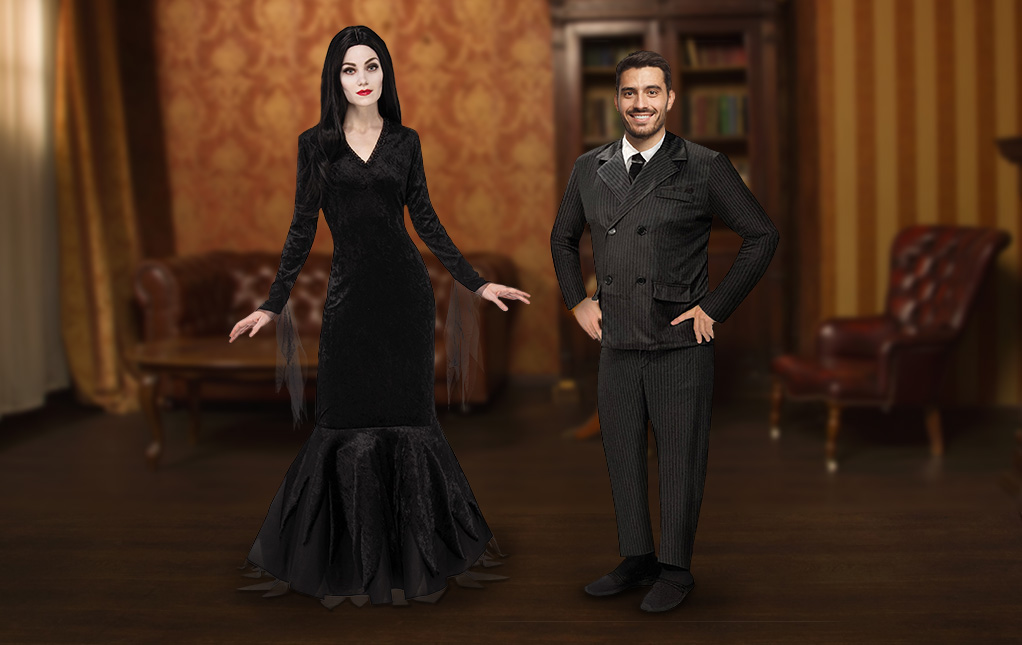 Morticia and Gomez Addams Halloween cosplay  Addams family halloween  costumes, Gomez addams costume, Couples costumes