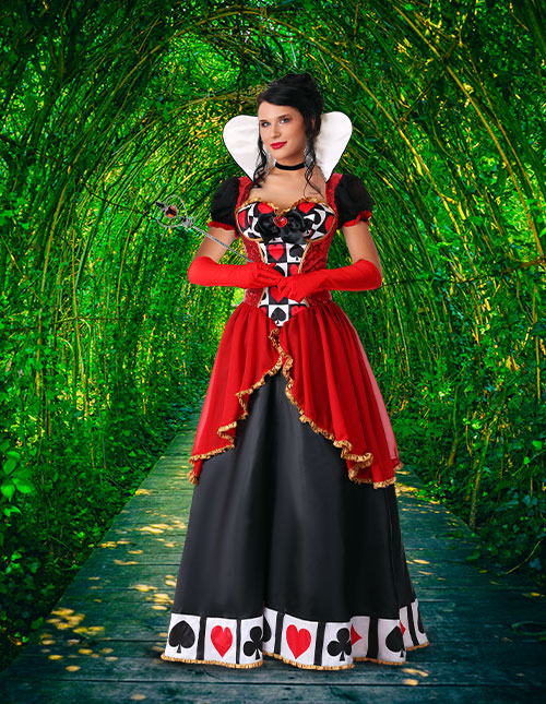 Alice Wonderland Fancy Dress Costume Women Queen Hearts Mad Hatter Size 6-22 