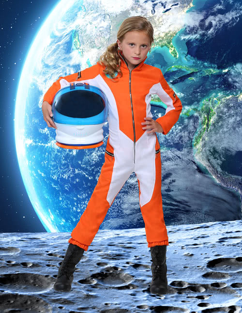 CHILD ASTRONAUT COSTUME JUMPSUIT KIDS NASA SHUTTLE PILOT SPACE SHIP CADET  SUIT