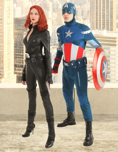 Captain America and Black Widow Halloween Costume Captain America and Black Widow Halloween Costume