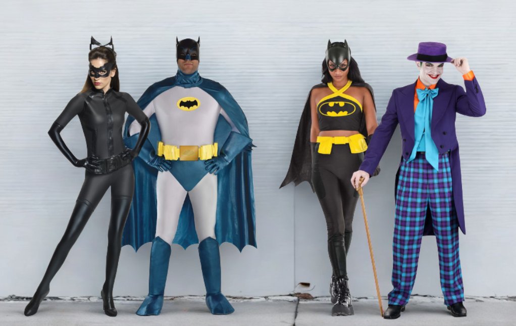 Batman and villain costumes