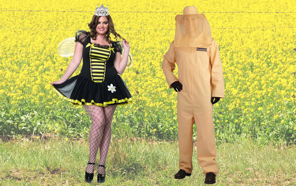 Bee Keeper Costume and Queen Bee Costume for Couples Bee Keeper Costume and Queen Bee Costume for Couples