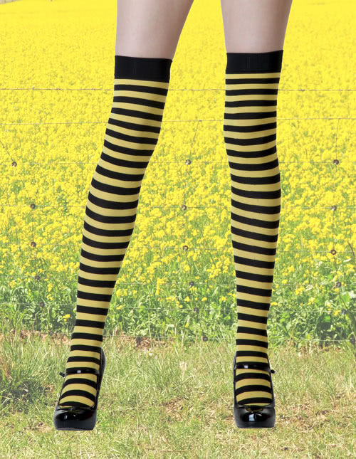 Bee Costume Striped Stockings