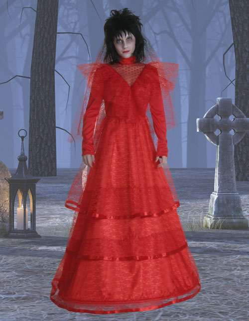 lydia deetz red dress costume