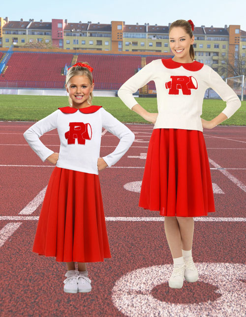 Ladies Cheerleader Costume High School Girls Cheer Outfit Set For