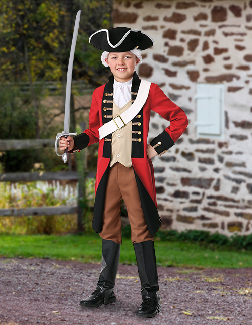 Red 18 Century Great Britain General Adult Halloween Costume 