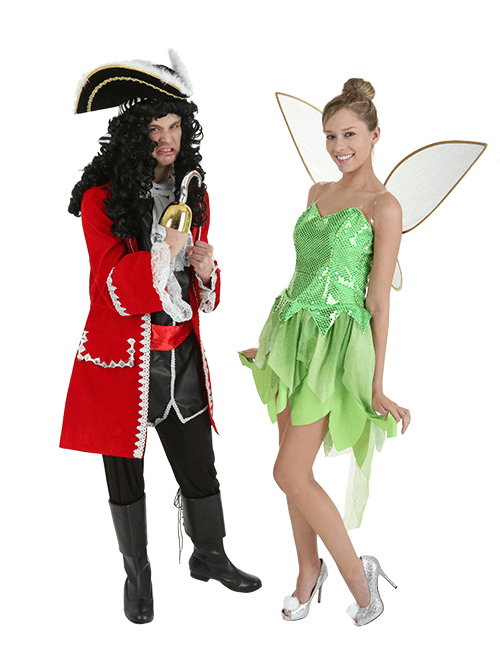 Captain Hook and Tinkerbell Couples Costumes Captain Hook and Tinkerbell Couples Costumes