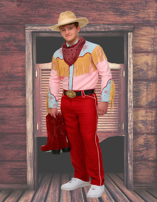 thumbnail image 2 of Wild Western Cowboy Costume For Adults – Complete Multi-Color Polyester Outfit 2 of 5