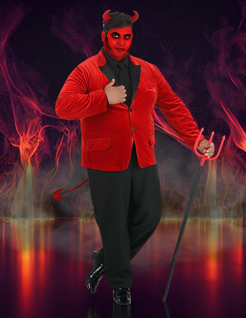 Red Suit Devil Costume for Plus Size Men