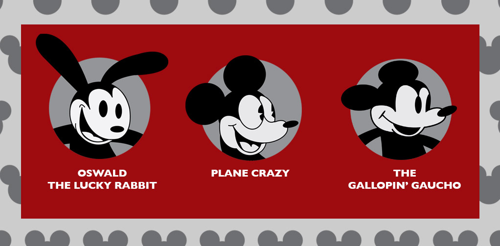 Oswald the Lucky Rabbit, Plane Crazy, and The Gallopin' Gaucho