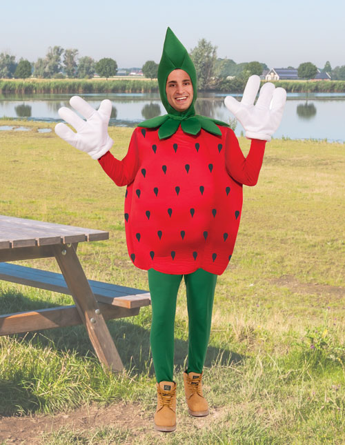 Strawberry Costume Ladies Mens Unisex Novelty Fruit Funny Party Fancy Dress