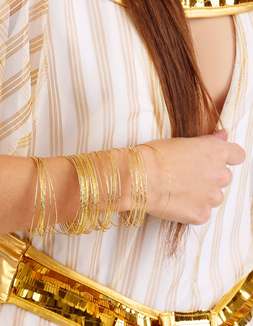 Gold Bangle Bracelets and Hip Scarves