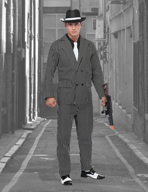 Gangster Costume Costume MAFIA 20 Il 30 Il Années Al Capone Bandit Gangster Costume