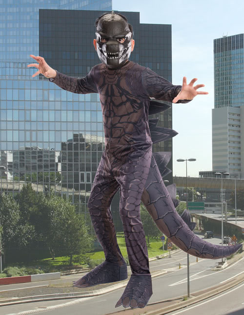 This inflatable godzilla costume is made of polyester so it's lightwei...