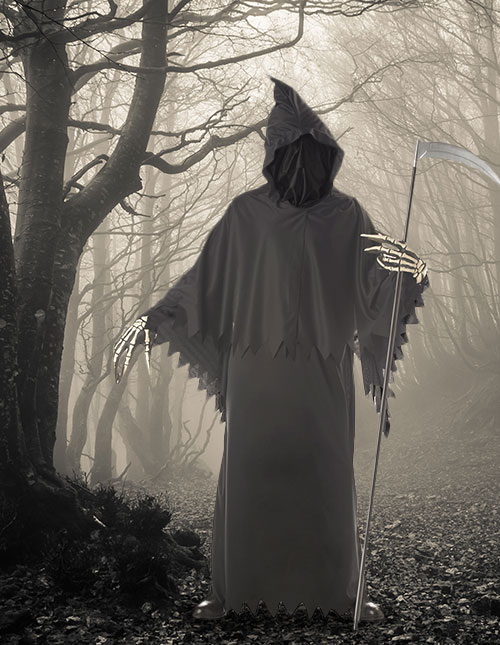 Homme Grim Reaper Costume Mort Halloween Déguisements Adulte Costume Large 