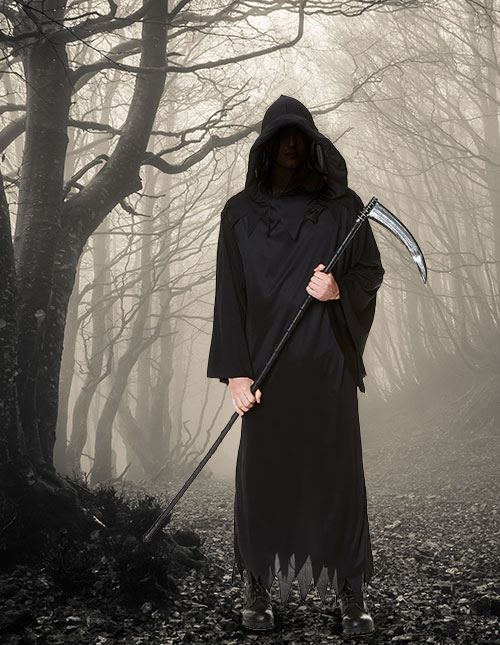 Mens Grim Reaper Horror Robe Costume