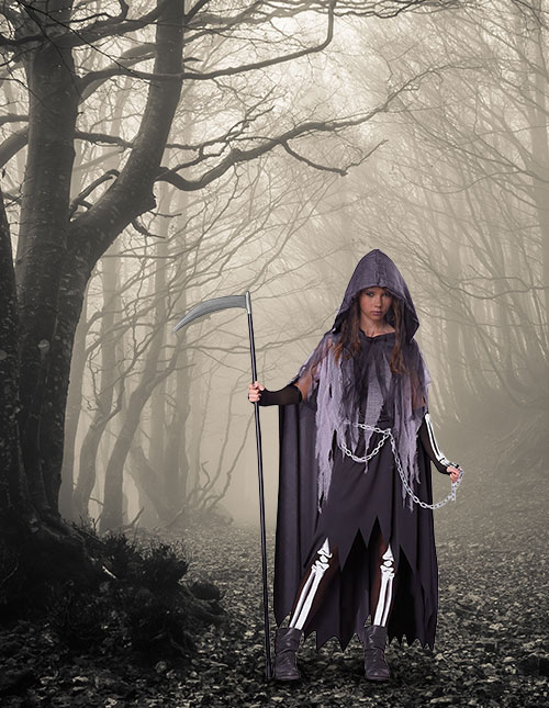 Grim Reaper Costumes for Adults Kids HalloweenCostumes