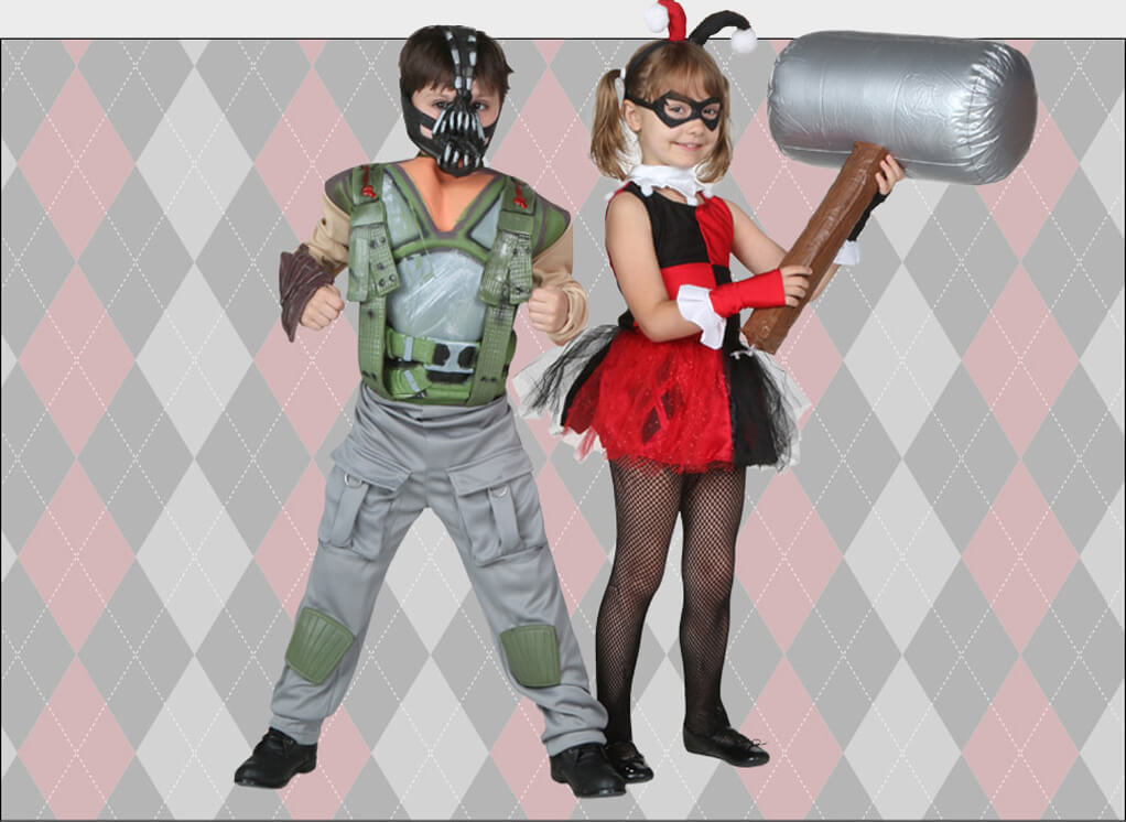 Child Harley Quinn and Bane Costumes Child Harley Quinn and Bane Costumes