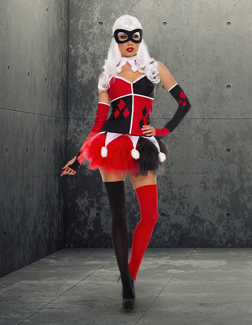 Harley Quinn Halloween Costumes for Adults Kids